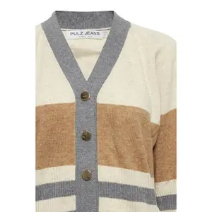Women's cardigan Pulz Jeans Sara Striped Button image-2