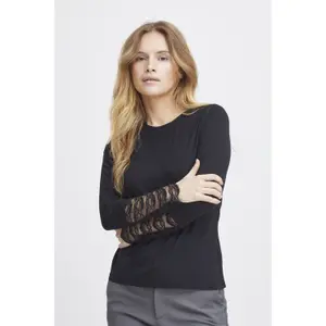 T-shirt de manga comprida feminina Pulz Jeans Helene image-1