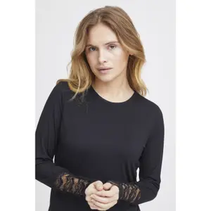 T-shirt de manga comprida feminina Pulz Jeans Helene image-5