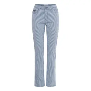 Striped straight trousers for women Pulz Jeans Nolly image-0
