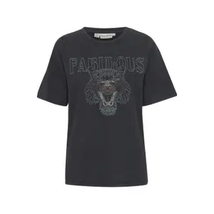 T-shirt com lantejoulas para mulher Pulz Jeans Mandy image-0