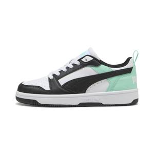 393833-36-baskets-enfant-puma-rebound-v6-lo-white-puma-black-mint-jelly