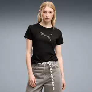 Woman's embroidered T-shirt Puma Cat Graphic image-2