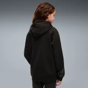 Girl's Hooded Sweatshirt with Kangaroo Pocket Puma Cat Logo image-3