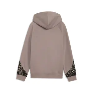 Girl's Hooded Sweatshirt with Kangaroo Pocket Puma Cat Logo image-1