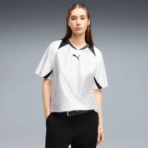 Women's Mesh Printed T-Shirt Puma Cat Logo image-2