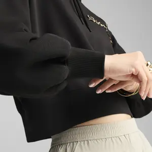 Women's crop hoodie Puma Leo Luxe Relaxed image-6