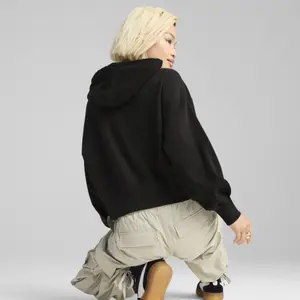 Women's crop hoodie Puma Leo Luxe Relaxed image-3