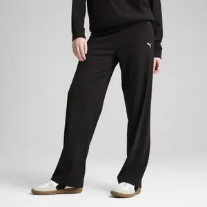 High-waisted ribbed trousers for women Puma ESS Elevated image-1