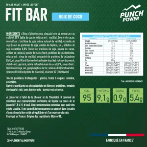 Barres de nutrition goût noix de coco Punch Power (x32) image-1