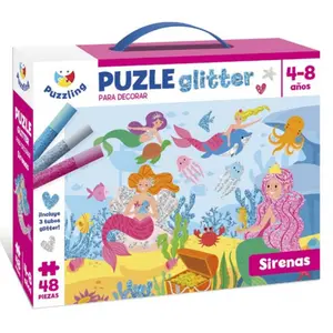 Puzzle 2 x 48 pièces Puzzling Sirenas Glitter image-0