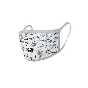 611ser005-masque-facial-sous-licence-pyramid-friends-phrases-blanc-tu