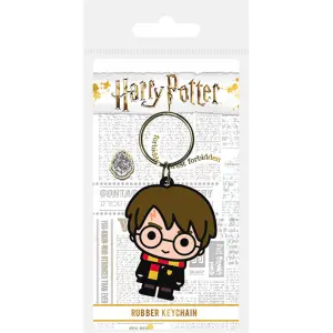 616har013-porte-cle-caoutchouc-enfant-pyramid-harry-potter-chibi-noir-marron-tu