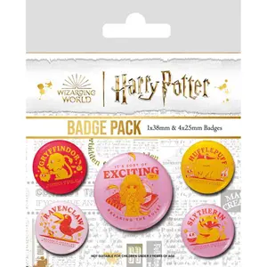 Set of 5 witch dadges Pyramid Harry Potter image-0