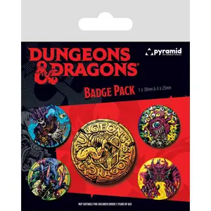 Pack of 5 pins Pyramid Dungeons & Dragons Beastly image-0