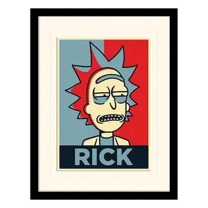 Framed poster with white background Pyramid Rick and Morty Rick Campaign image-0
