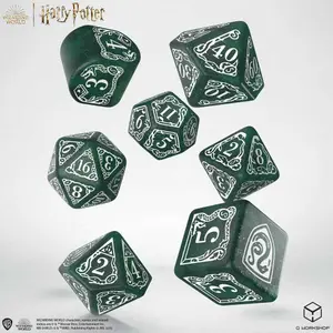 Pack of 7 dice Q WORKSHOP Harry Potter Slytherin Modern Dice image-0