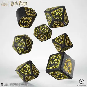 Pack of 7 dice Q WORKSHOP Harry Potter Hufflepuff Modern Dice image-0