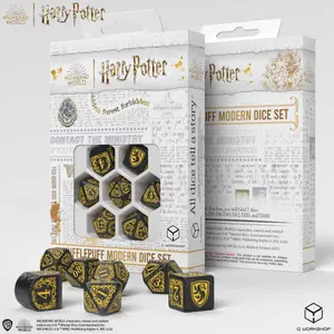 Pack of 7 dice Q WORKSHOP Harry Potter Hufflepuff Modern Dice image-1