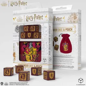 Pack of 5 dice Q WORKSHOP Harry Potter Gryffindor Dice & Pouch image-2