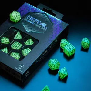Set of 7 light-up dice - challenge the darkness Q WORKSHOP Digital image-3