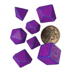 Pack of 7 dice Q WORKSHOP The Witcher Dandelion The Conqueror of Hearts image-0