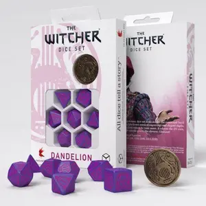 Pack of 7 dice Q WORKSHOP The Witcher Dandelion The Conqueror of Hearts image-1