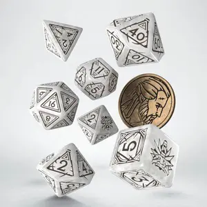 Pack of 7 dice Q WORKSHOP The Witcher Geralt The White Wolf image-0