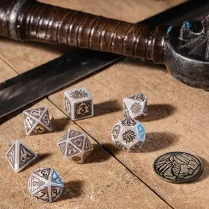Pack of 7 dice Q WORKSHOP The Witcher Geralt The White Wolf image-2