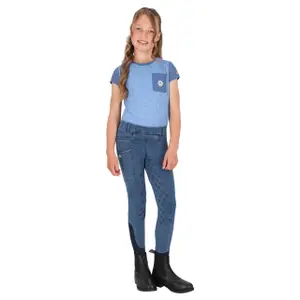 Girls' full grip riding leggings QHP Aubree image-2