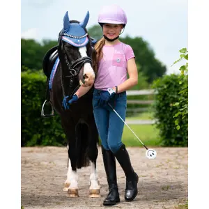 Girls' full grip riding leggings QHP Aubree image-3