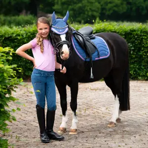 Girls' full grip riding leggings QHP Aubree image-6