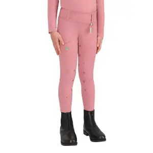 Girls' full grip riding leggings QHP Lucky Start image-0