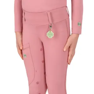 Girls' full grip riding leggings QHP Lucky Start image-4