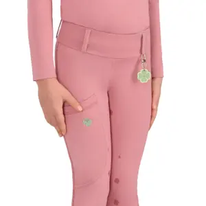 Girls' full grip riding leggings QHP Lucky Start image-5