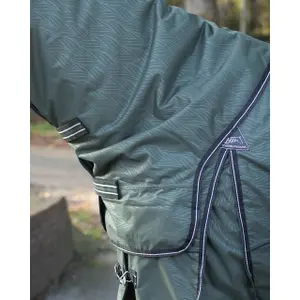 Waterproof horse fleece blanket with detachable neck cover QHP collection Botanista 150gr image-3