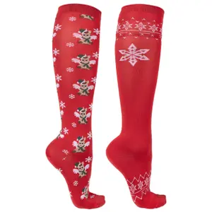 Pares de meias de equitação QHP Merry Christmas (x2) image-0