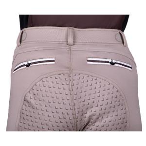 Calças de equitação full grip para criança QHP Softshell Emma image-4