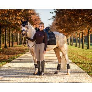 Calças de equitação full grip para criança QHP Softshell Emma image-2