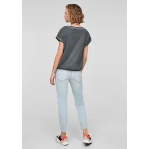 Womens Oversized Vintage Effect T-Shirt QS image-3