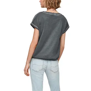Womens Oversized Vintage Effect T-Shirt QS image-4
