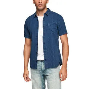 Indigo Jacquard Shirt QS image-0
