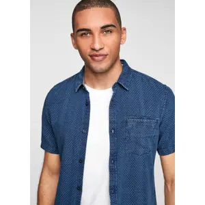 Indigo Jacquard Shirt QS image-1