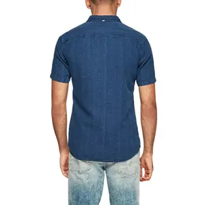 Indigo Jacquard Shirt QS image-3