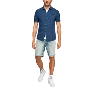 Indigo Jacquard Shirt QS image-5