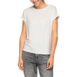 Basic Round Neck Cotton Jersey T-Shirt Women QS image-1