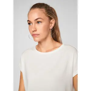 Basic Round Neck Cotton Jersey T-Shirt Women QS image-2