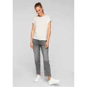 Basic Round Neck Cotton Jersey T-Shirt Women QS image-6