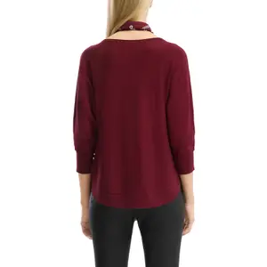 Womens Mixed Viscose Knit Jumper QS image-5