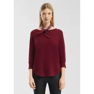 Womens Mixed Viscose Knit Jumper QS image-6